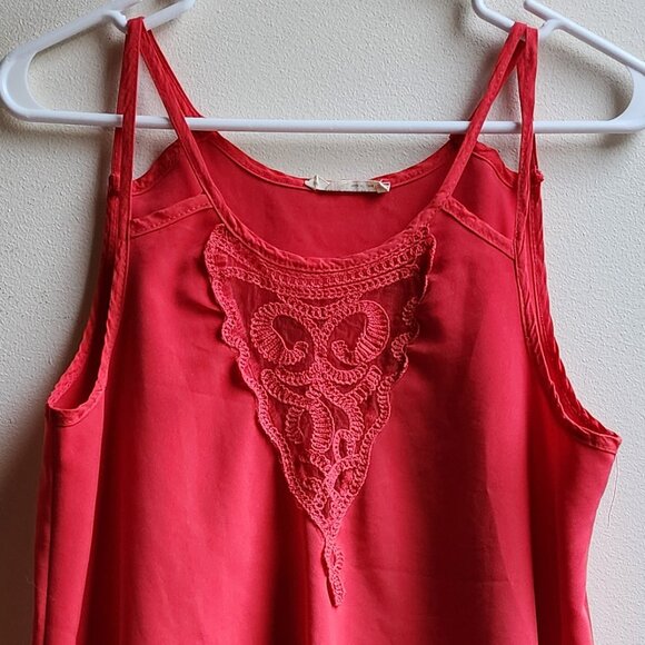 Haute Society Hot Pink Lace Tank Top Size Small - Picture 5 of 12